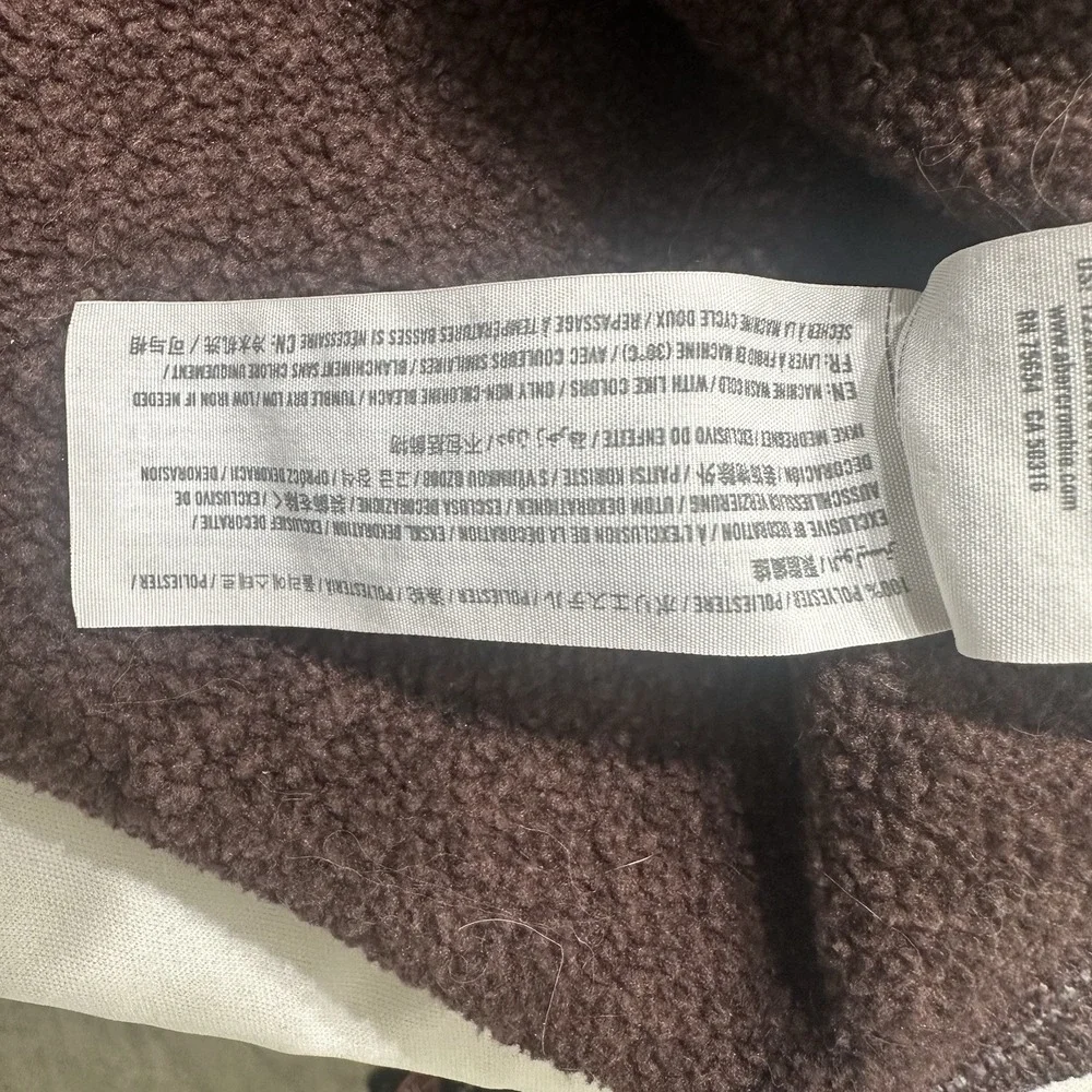 Abercrombie & Fitch Mens L Sherpa‎ Fleece Crewneck Sweatshirt Brown Pullover